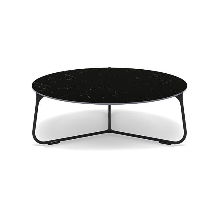 Manutti Mood Coffee table - Table basse ronde Ø 80cm h:28cm Plateau Céramique ou HPL Lava SF10 Ceramic Marble Black 12mm 5K59 