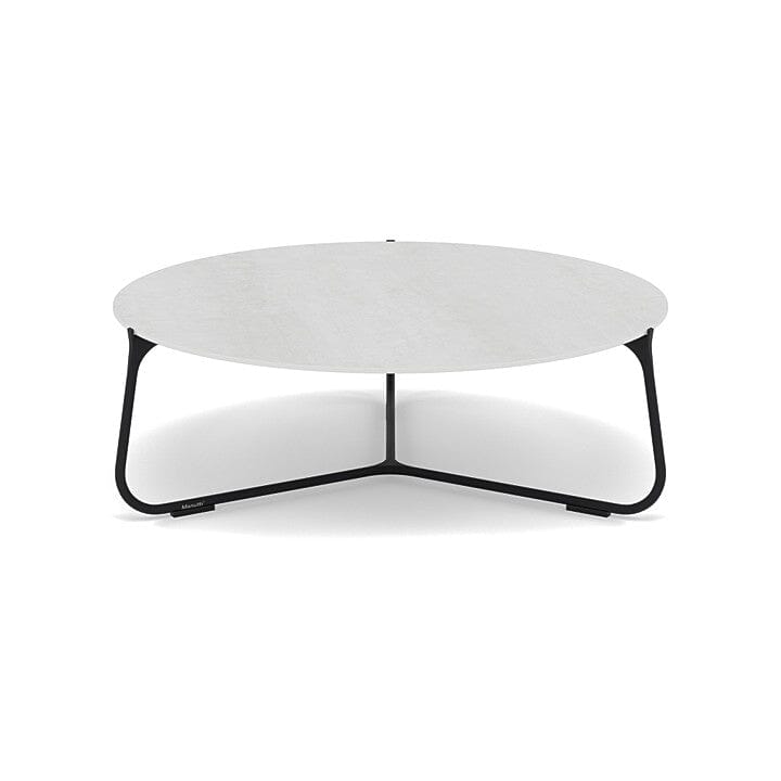 Manutti Mood Coffee table - Table basse ronde Ø 80cm h:28cm Plateau Céramique ou HPL Lava SF10 Ceramic Perla 12mm 5K66 