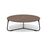 Manutti Mood Coffee table - Table basse ronde Ø 80cm h:28cm Plateau Céramique ou HPL Lava SF10 Ceramic Quartz 6mm 6K64 