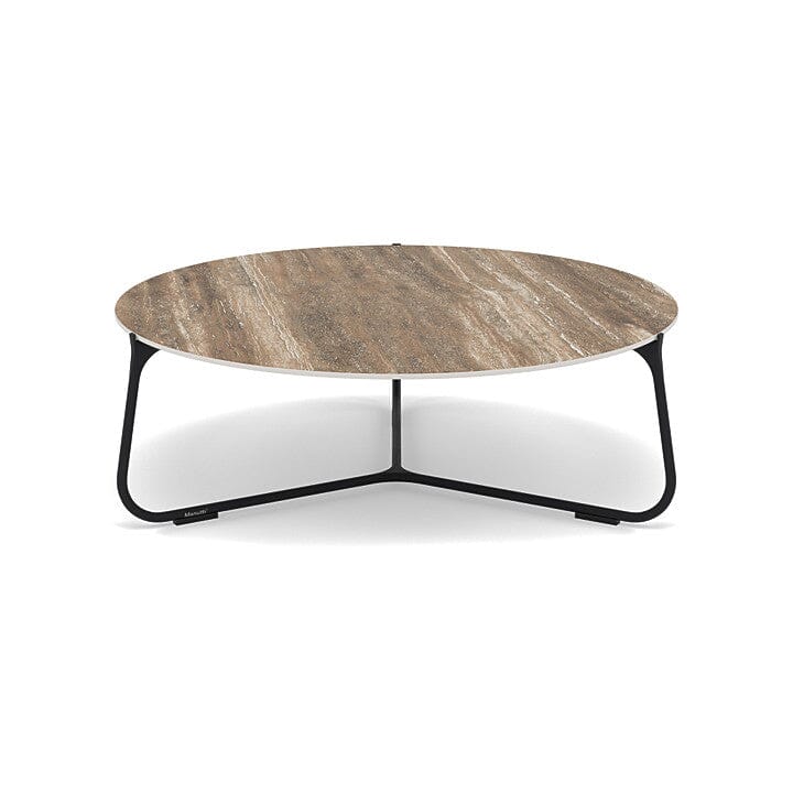 Manutti Mood Coffee table - Table basse ronde Ø 80cm h:28cm Plateau Céramique ou HPL Lava SF10 Ceramic Travertin 12mm 5K54 