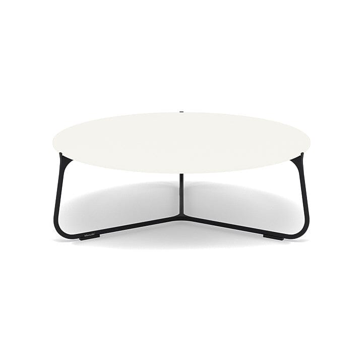 Manutti Mood Coffee table - Table basse ronde Ø 80cm h:28cm Plateau Céramique ou HPL Lava SF10 Ceramic White 6mm 6K60 