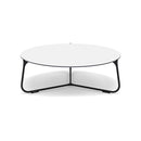 Manutti Mood Coffee table - Table basse ronde Ø 80cm h:28cm Plateau Céramique ou HPL Lava SF10 Trespa White 2T90 