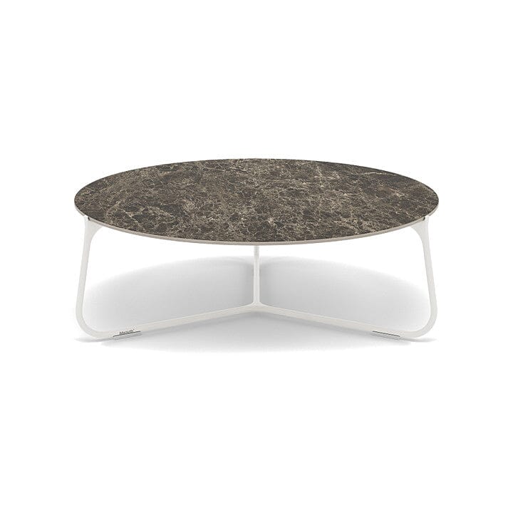 Manutti Mood Coffee table - Table basse ronde Ø 80cm h:28cm Plateau Céramique ou HPL White SF08 Ceramic Emperador 12mm 5K69 