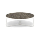 Manutti Mood Coffee table - Table basse ronde Ø 80cm h:28cm Plateau Céramique ou HPL White SF08 Ceramic Emperador 12mm 5K69 
