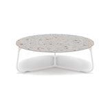 Manutti Mood Coffee table - Table basse ronde Ø 80cm h:28cm Plateau Céramique ou HPL White SF08 Ceramic Fossil 12mm 5K53 