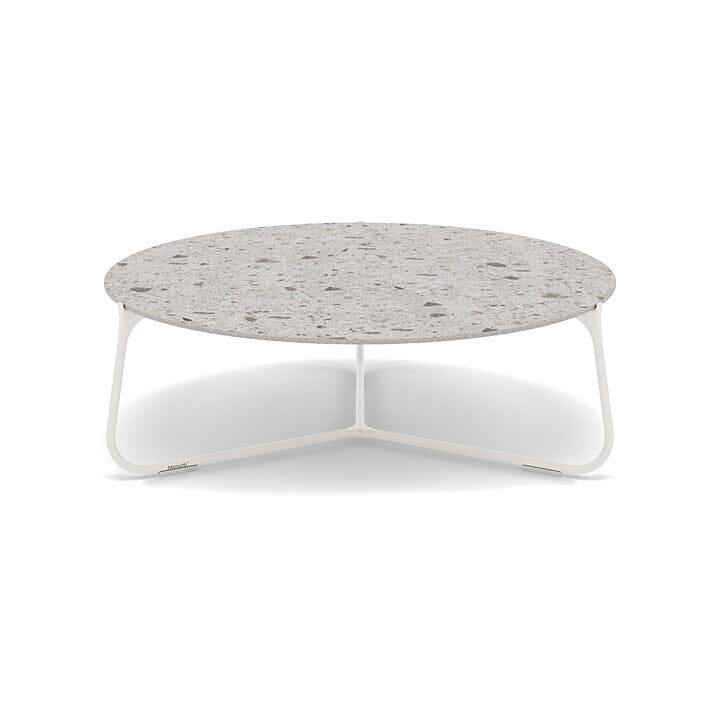 Manutti Mood Coffee table - Table basse ronde Ø 80cm h:28cm Plateau Céramique ou HPL White SF08 Ceramic Fossil 12mm 5K53 
