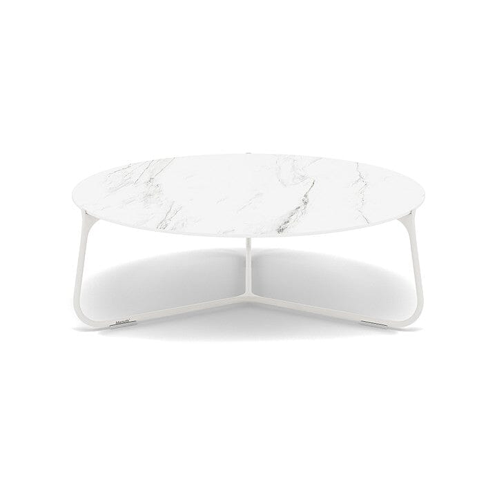 Manutti Mood Coffee table - Table basse ronde Ø 80cm h:28cm Plateau Céramique ou HPL White SF08 Ceramic Marble White 12mm 5K58 