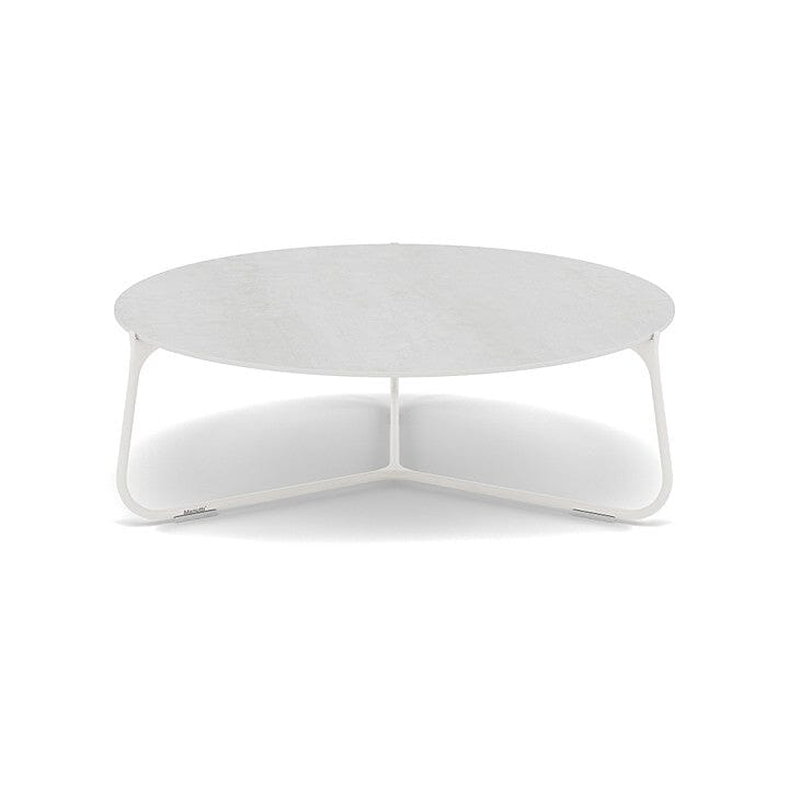 Manutti Mood Coffee table - Table basse ronde Ø 80cm h:28cm Plateau Céramique ou HPL White SF08 Ceramic Perla 12mm 5K66 