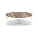Manutti Mood Coffee table - Table basse ronde Ø 80cm h:28cm Plateau Céramique ou HPL White SF08 Ceramic Travertin 12mm 5K54 