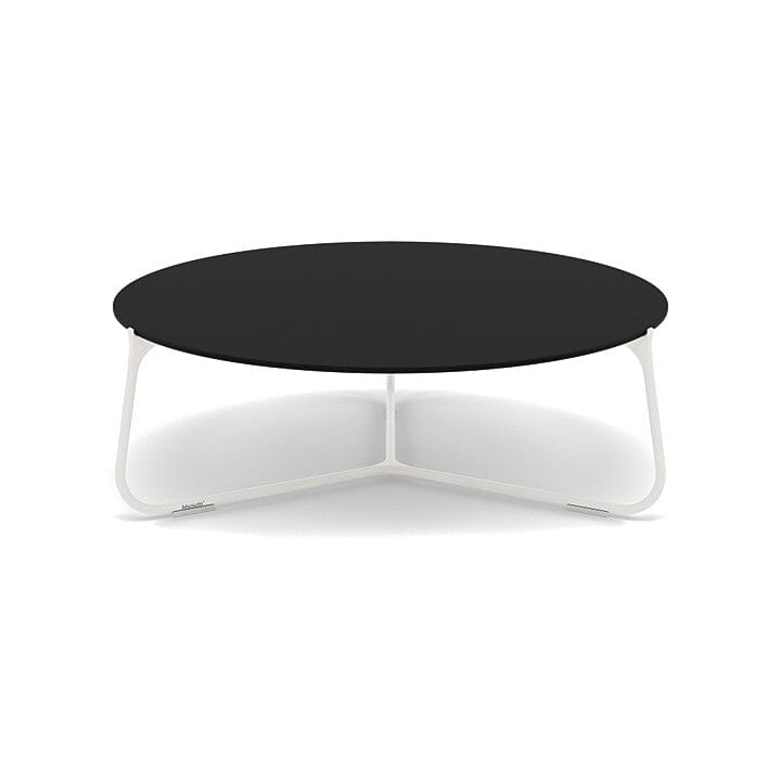 Manutti Mood Coffee table - Table basse ronde Ø 80cm h:28cm Plateau Céramique ou HPL White SF08 Trespa Black 2T92 