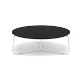 Manutti Mood Coffee table - Table basse ronde Ø 80cm h:28cm Plateau Céramique ou HPL White SF08 Trespa Black 2T92 