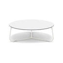 Manutti Mood Coffee table - Table basse ronde Ø 80cm h:28cm Plateau Céramique ou HPL White SF08 Trespa White 2T90 