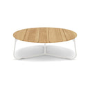 Manutti Mood Coffee table - Table basse ronde Ø 80cm h:28cm Plateau Teck White SF08 Teak Brushed 2H36 
