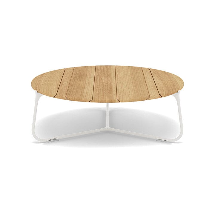 Manutti Mood Coffee table - Table basse ronde Ø 80cm h:28cm Plateau Teck White SF08 Teak Brushed 2H36 