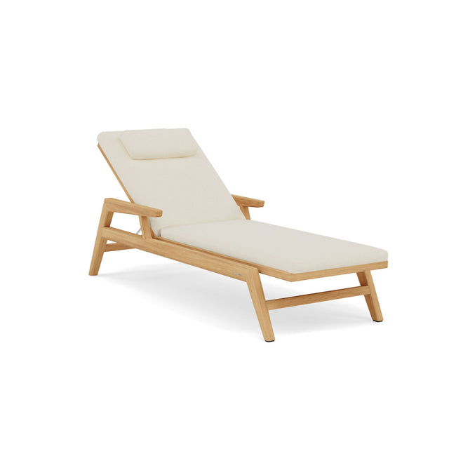 Manutti Sunrise Lounger Teak avec accoudoirs, coussins en sus Teak Brushed (HFTB) 