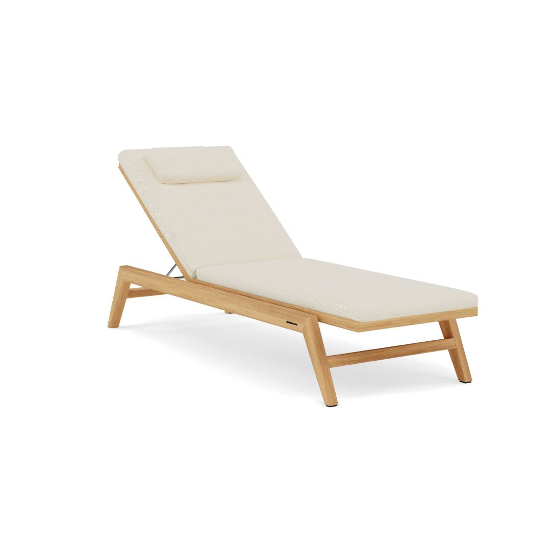 Manutti Sunrise Lounger Teak sans accoudoirs, coussins en sus Teak Brushed (HFTB) 
