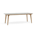 Manutti Torsa Table 264x118cm D 75h Hauteur: 75cm Teak natural Céramique Concrete 12mm (5K68) 