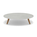 Manutti Torsa Table ø100cm A 25h Hauteur: 25cm Teak natural Céramique Concrete 12mm (5K68) 