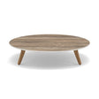 Manutti Torsa Table ø100cm A 25h Hauteur: 25cm Teak natural Céramique Travertin 12mm (5K54) 