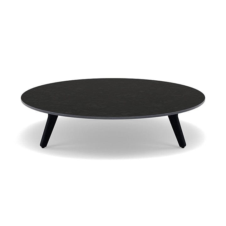 Manutti Torsa Table ø100cm A 25h Hauteur: 25cm Teak nero Céramique Basalt Black 12mm (5K67) 