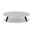 Manutti Torsa Table ø100cm A 25h Hauteur: 25cm Teak nero Céramique Concrete 12mm (5K68) 