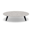 Manutti Torsa Table ø100cm A 25h Hauteur: 25cm Teak nero Céramique Fossil 12mm (5K53) 