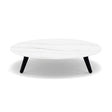 Manutti Torsa Table ø100cm A 25h Hauteur: 25cm Teak nero Céramique Marble White 12mm (5K58) 