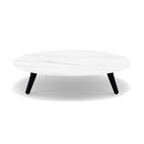 Manutti Torsa Table ø100cm A 25h Hauteur: 25cm Teak nero Céramique Marble White 12mm (5K58) 