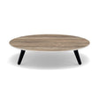 Manutti Torsa Table ø100cm A 25h Hauteur: 25cm Teak nero Céramique Travertin 12mm (5K54) 