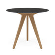 Manutti Torsa Table ø100cm D 75h Hauteur: 75cm Teak natural Céramique Basalt Black 12mm (5K67) 