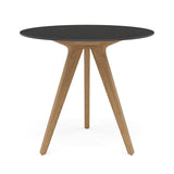 Manutti Torsa Table ø100cm D 75h Hauteur: 75cm Teak natural Céramique Basalt Black 12mm (5K67) 