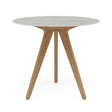 Manutti Torsa Table ø100cm D 75h Hauteur: 75cm Teak natural Céramique Concrete 12mm (5K68) 