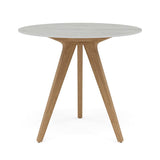 Manutti Torsa Table ø100cm D 75h Hauteur: 75cm Teak natural Céramique Concrete 12mm (5K68) 