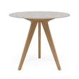 Manutti Torsa Table ø100cm D 75h Hauteur: 75cm Teak natural Céramique Fossil 12mm (5K53) 