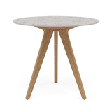Manutti Torsa Table ø100cm D 75h Hauteur: 75cm Teak natural Céramique Fossil 12mm (5K53) 