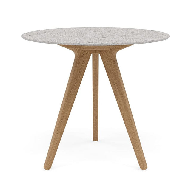 Manutti Torsa Table ø100cm D 75h Hauteur: 75cm Teak natural Céramique Fossil 12mm (5K53) 