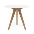 Manutti Torsa Table ø100cm D 75h Hauteur: 75cm Teak natural Céramique Marble White 12mm (5K58) 