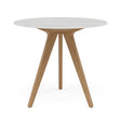 Manutti Torsa Table ø100cm D 75h Hauteur: 75cm Teak natural Céramique Perla 12mm (5K66) 