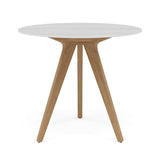 Manutti Torsa Table ø100cm D 75h Hauteur: 75cm Teak natural Céramique Perla 12mm (5K66) 