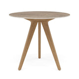 Manutti Torsa Table ø100cm D 75h Hauteur: 75cm Teak natural Céramique Travertin 12mm (5K54) 