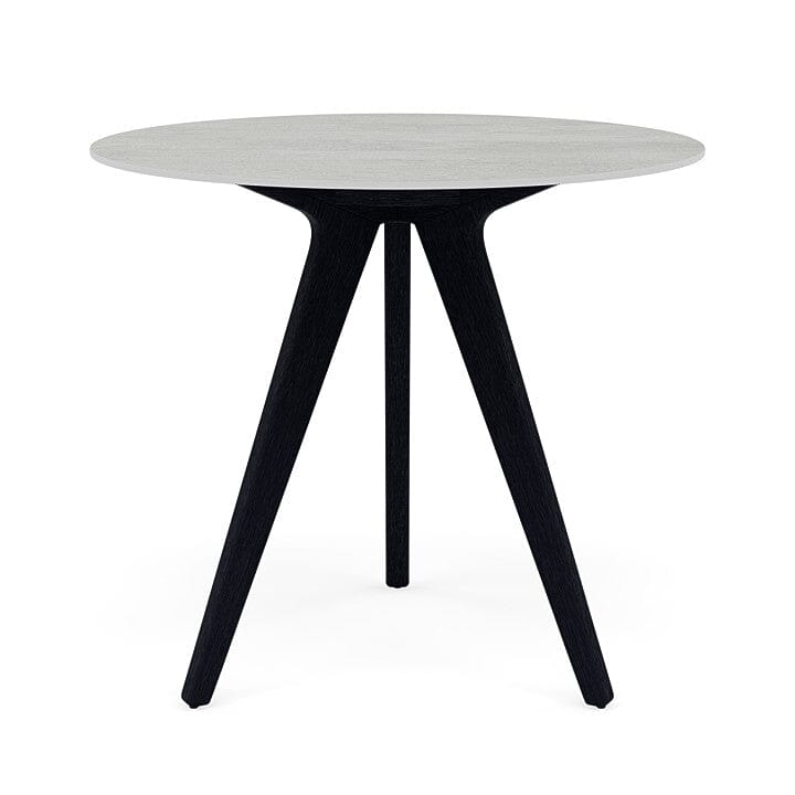Manutti Torsa Table ø100cm D 75h Hauteur: 75cm Teak nero Céramique Concrete 12mm (5K68) 