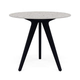 Manutti Torsa Table ø100cm D 75h Hauteur: 75cm Teak nero Céramique Fossil 12mm (5K53) 