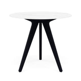 Manutti Torsa Table ø100cm D 75h Hauteur: 75cm Teak nero Céramique Marble White 12mm (5K58) 