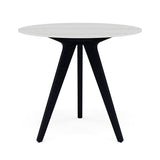 Manutti Torsa Table ø100cm D 75h Hauteur: 75cm Teak nero Céramique Perla 12mm (5K66) 