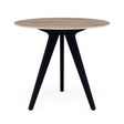 Manutti Torsa Table ø100cm D 75h Hauteur: 75cm Teak nero Céramique Travertin 12mm (5K54) 