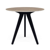 Manutti Torsa Table ø100cm D 75h Hauteur: 75cm Teak nero Céramique Travertin 12mm (5K54) 