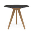 Manutti Torsa Table ø100cm M 90h Hauteur: 90cm Teak natural Céramique Basalt Black 12mm (5K67) 