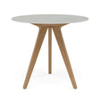 Manutti Torsa Table ø100cm M 90h Hauteur: 90cm Teak natural Céramique Concrete 12mm (5K68) 
