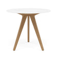Manutti Torsa Table ø100cm M 90h Hauteur: 90cm Teak natural Céramique Marble White 12mm (5K58) 