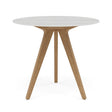 Manutti Torsa Table ø100cm M 90h Hauteur: 90cm Teak natural Céramique Perla 12mm (5K66) 